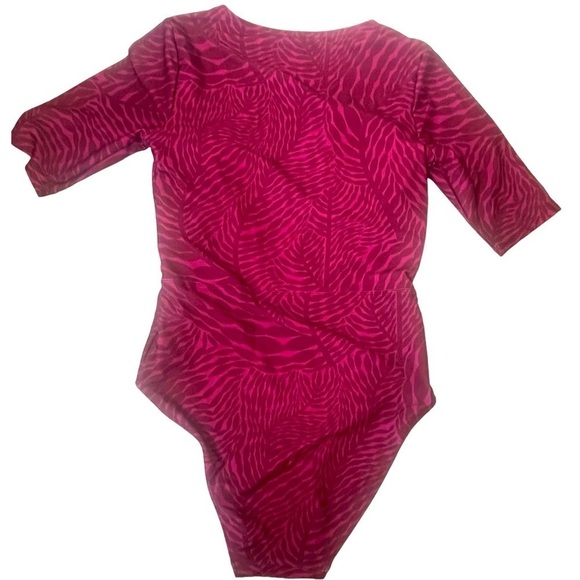 MOTT50 Ocean Imprint Natural Mia Elbow Sleeve Wrap One Piece Swimsuit - Picture 3 of 5